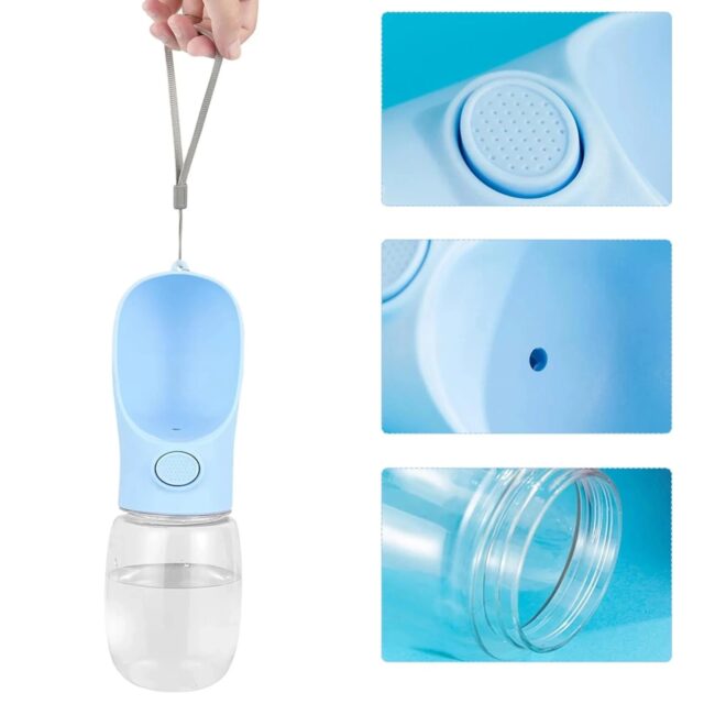 Extralink Portable Dog Cat Water Bottle Bowl 350 ml Travel Drink Dispenser - imagine 4