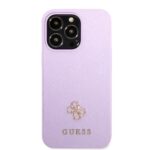Guess GUHCP13XPS4MU iPhone 13 Pro Max 6,7" purple hardcase Saffiano 4G Small Metal Logo - imagine 3