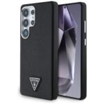Case Guess Grained Triangle Logo MagSafe for Samsung Galaxy S25 Ultra black