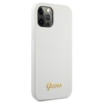 Guess GUHCP12MLSLMGWH iPhone 12/12 Pro 6,1" white hardcase Metal Logo Script - imagine 4