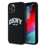 DKNY DKHMP12MSNYACH iPhone 12/12 Pro 6.1" black hardcase Liquid Silicone White Printed Logo MagSafe