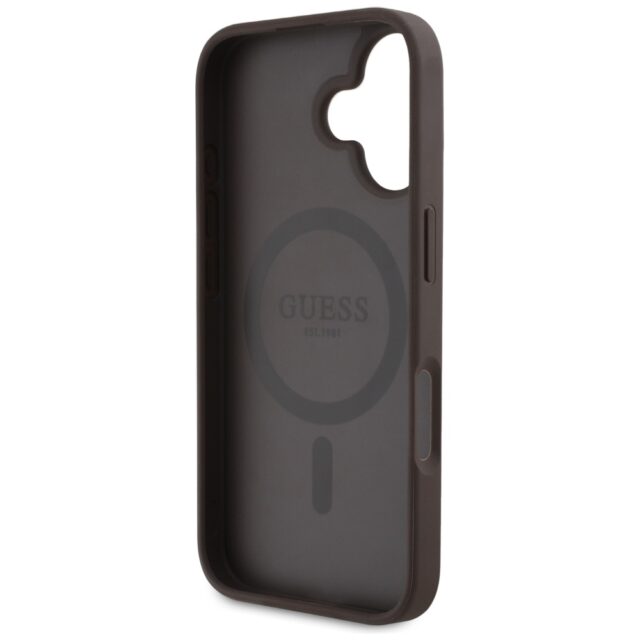 Case Guess 4G Circle Classic Logo MagSafe for iPhone 16 brown - imagine 7