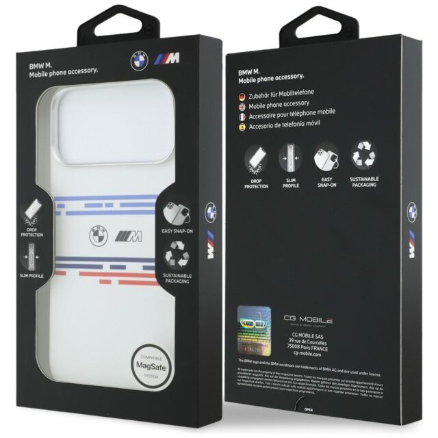 BMW M Silicon Horizontal Line MagSafe Case for iPhone 17 Pro Max White - imagine 8