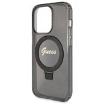 Guess GUHMP14XHRSGSK iPhone 14 Pro Max 6.7" black hardcase Ring Stand Script Glitter MagSafe - imagine 6