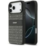 Case DKNY Repeat Texture Pattern with    Tonal Stripe for iPhone 17 Pro Max black