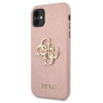 Guess GUHCN61SA4GGPI iPhone 11 6,1" / Xr pink hardcase Saffiano 4G Metal Logo - imagine 2