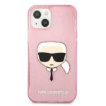 Karl Lagerfeld KLHCP13MKHTUGLP iPhone 13 / 14 / 15 6,1"  pink hardcase Glitter Karl`s Head - imagine 3