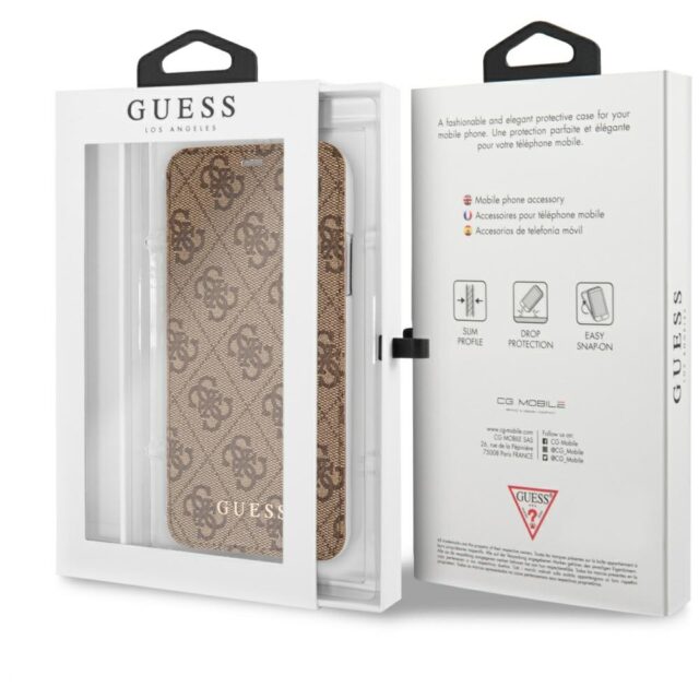 Guess GUFLBKI61GF4GBR iPhone Xr brown book 4G Charms Collection - imagine 6