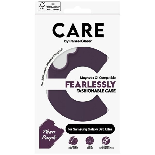 CARE by PanzerGlass Fashion QI Case for Samsung Galaxy S25 Ultra Purple - imagine 4