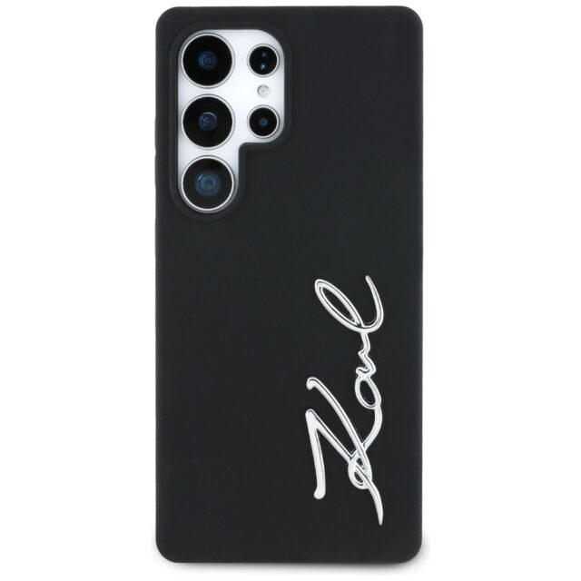 Karl Lagerfeld Silicone Metal Signature Logo Case for Samsung Galaxy S25 Ultra Black - imagine 3