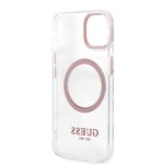 Guess GUHMP13MHTRMP iPhone 13 / 14 / 15 6.1"pink hard case Metal Outline Magsafe - imagine 6