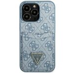 Guess GUHCP13XP4TPB iPhone 13 Pro Max 6,7" blue hardcase 4G Triangle Logo Cardslot - imagine 3