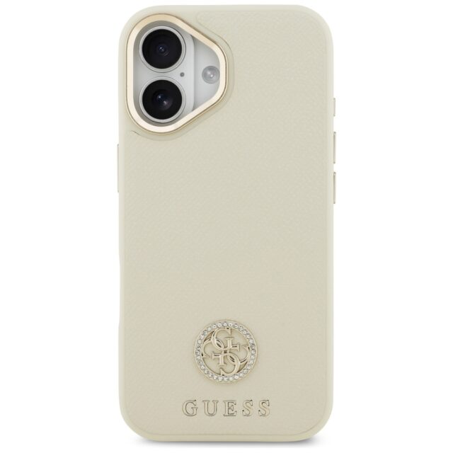 Case Guess Grained Strass Logo MagSafe for iPhone 17 beige - imagine 3