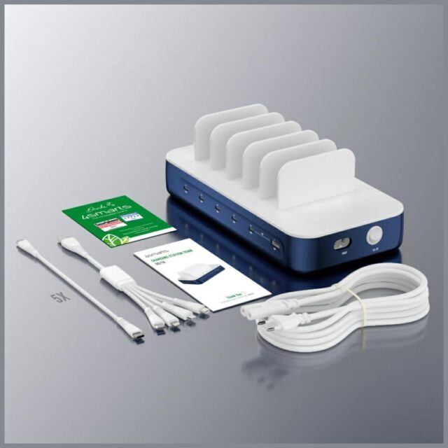 Charging station 4smarts Team 100W with cable set navy blue - imagine 10