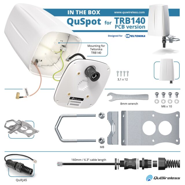 QuWireless QuSpot A140S-A | LTE Antenna | for Teltonika TRB140 (version with housing) - imagine 4