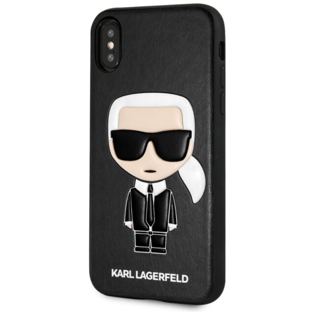 Karl Lagerfeld KLHCPXIKPUBK iPhone X/Xs hardcase black Iconic Karl Embossed - imagine 2