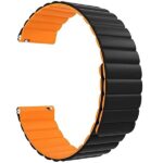 Beline Watch Strap 22mm Magnetic Black/Orange - imagine 2