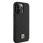 DKNY DKHMP15XPSHRPSK iPhone 15 Pro Max 6.7 inch black hardcase Leather Monogram Pattern Metal Logo M - imagine 4