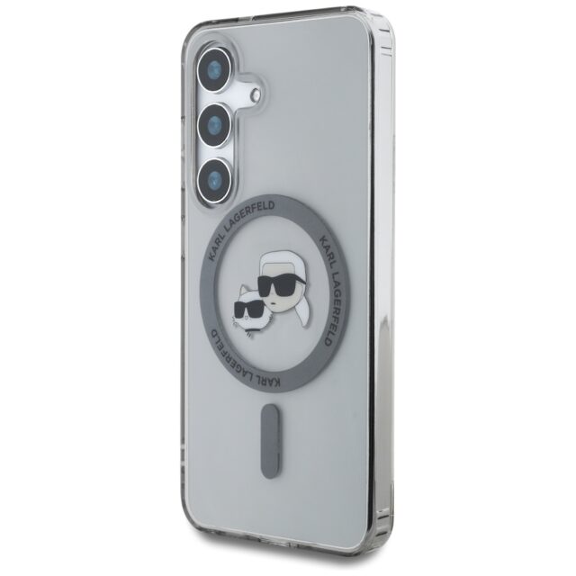 Case Karl Lagerfeld Button Karl & Choupette Heads Printed Logo MagSafe for Samsung Galaxy S25+ black - imagine 2