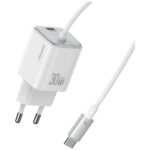 USAMS JC Series CC264 30W GaN Mini Fast Charge 2xUSB-C White Wall Charger