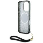 Case Guess HC IML Leopard Triangle Cord Strap for iPhone 16 Pro Max MagSafe black - imagine 6