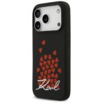Karl Lagerfeld Silicone Heart Sign Logo MagSafe Case for iPhone 17 Pro Black - imagine 2