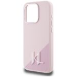 Case Karl Lagerfeld Silicone Shadow Metal Initial MagSafe for iPhone 15 Pro pink - imagine 6