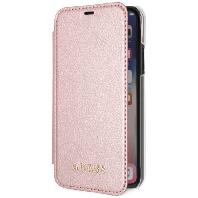 Guess GUFLBKPXIGLTRG iPhone X/Xs rose gold book Iridescent - imagine 2
