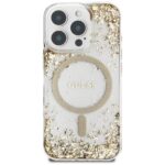 Guess HC Resin Bottom Glitter case for iPhone 16 Pro Max MagSafe gold - imagine 3