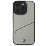 BMW BMHMP16L23RDCLG iPhone 16 Pro 6.3" grey hardcase Sign Leather Textured and Line MagSafe - imagine 3