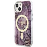 Guess GUHMP14SHLEOPWP iPhone 14 / 15 / 13 6.1" pink hardcase Leopard MagSafe - imagine 2