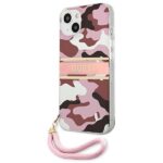 Guess GUHCP13MKCABPI iPhone 13 / 14 / 15 6,1" pink hardcase Camo Strap Collection - imagine 2