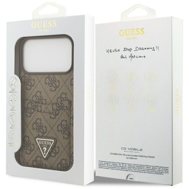 Case Guess 4G Double Card Triangle for iPhone 17 Pro Max brown - imagine 8