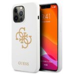 Guess GUHCP13LLS4GGWH iPhone 13 Pro / 13 6,1" white hard case Silicone 4G Logo