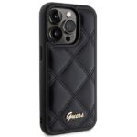 Guess GUHCP15XPSQSQSK iPhone 15 Pro Max 6.7" black hardcase Quilted Metal Logo - imagine 4