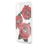 Guess GUHCPXROSTR iPhone X transparent hard case Flower Desire red rose - imagine 3