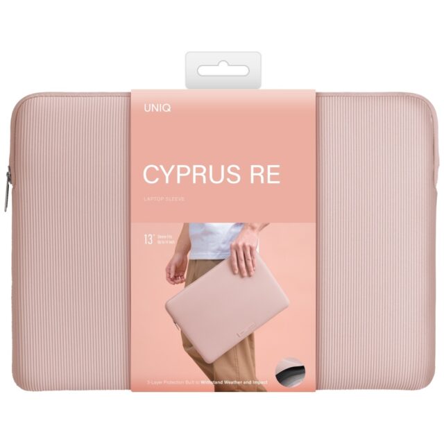 Laptop Sleeve UNIQ Cyprus Ridge Edition 14" waterproof neoprene pink - imagine 6