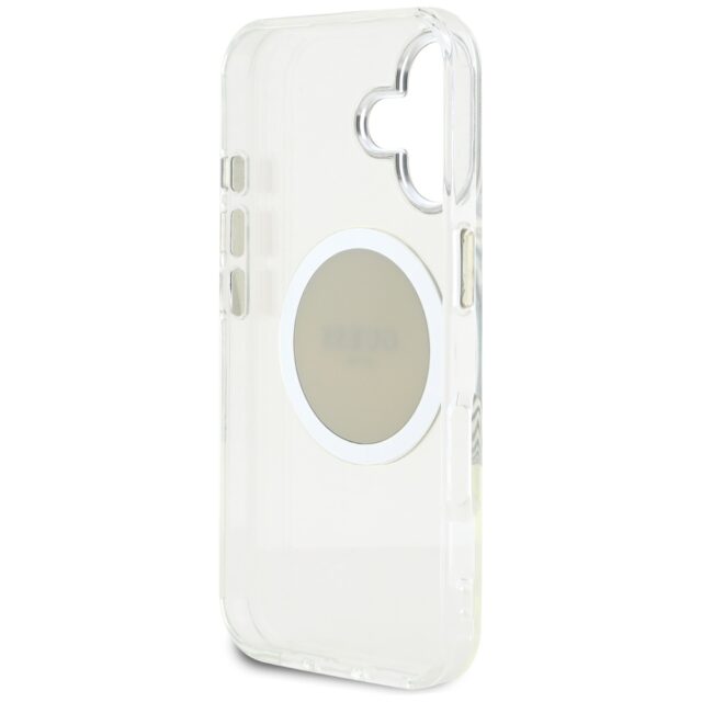 Case Guess IML Metal Colored Circle Classic Logo MagSafe for iPhone 16 grey - imagine 7