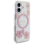 Guess GUHMP16SRBFGFGMP iPhone 16 6.1" pink hardcase Resin Flower Glitter MagSafe - imagine 4