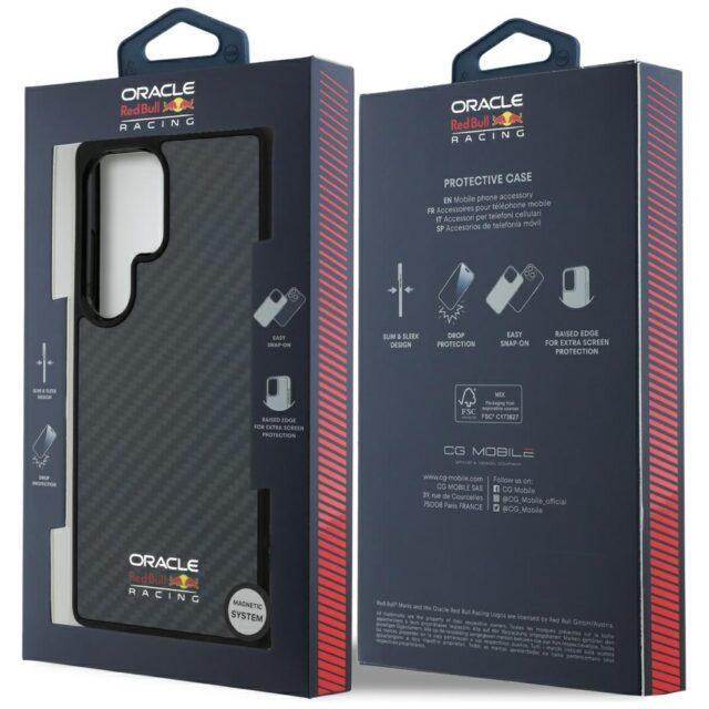 Red Bull Real Carbon Fiber Shiny Logo MagSafe Case for Samsung Galaxy S25 Ultra Black - imagine 8