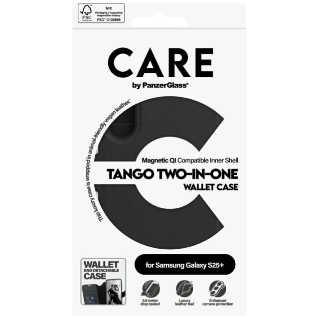 CARE by PanzerGlass Feature Tango 2in1 Wallet Case for Samsung Galaxy S25+ Black - imagine 5