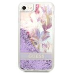 Guess GUHCI8LFLSU iPhone SE 2022 / SE2020 / 7 / 8 purple hardcase Flower Liquid Glitter - imagine 3