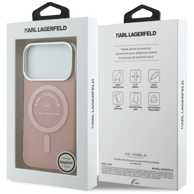 Karl Lagerfeld IML Karl RSG Logo MagSafe Case for iPhone 17 Pro Pink - imagine 8