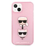 Karl Lagerfeld KLHCP13SKCTUGLP iPhone 13 mini 5,4" pink hardcase Glitter Karl`s & Choupette - imagine 3