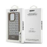 DKNY DKHMP15XPSOSPW iPhone 15 Pro Max 6.7 inch brown hardcase Leather Printed Pattern Metal Logo Mag - imagine 8