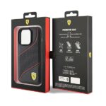 Ferrari FEHCP15LPWAK iPhone 15 Pro 6.1" black hardcase Perforated Waves Metal Logo - imagine 8