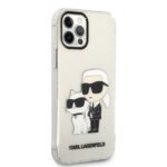 Karl Lagerfeld KLHCP12MHNKCTGT iPhone 12/12 Pro 6,1" transparent hardcase Gliter Karl&Choupette - imagine 4
