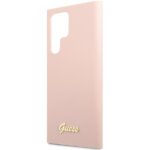 Guess GUHCS23LLSLMGPP S23 Ultra S918 pink hardcase Silicone Script Metal Logo - imagine 6