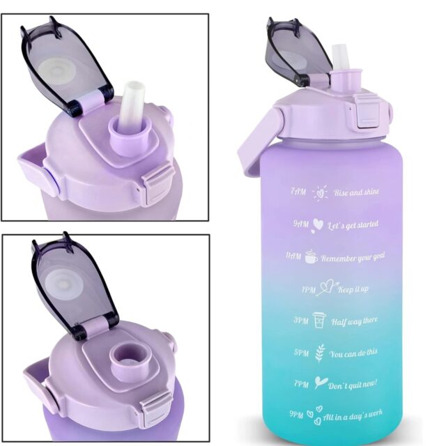 Extralink | Motivational Bottle | water bottle, 2000ml, purple-blue, BUT-992 - imagine 5