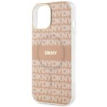 DKNY DKHMP15SHRHSEP iPhone 15 / 14 / 13 6.1 inch pink hardcase IML Mono & Stripe MagSafe - imagine 6